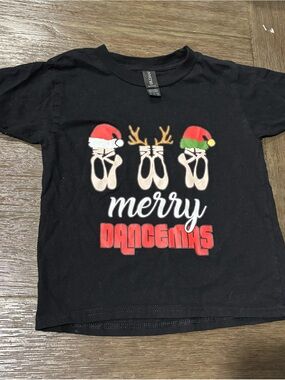 Gildan Black Kids 'Merry Dancenmas' Holiday Dance Tee with Red and Green Accents